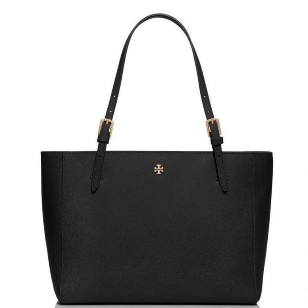 Tory Burch Black Leather Tote Bag